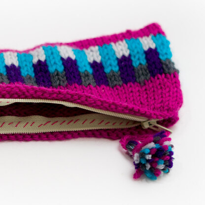 Paintbox Yarns Block Patterned Pouch PDF (Free)