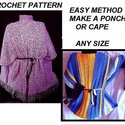 612 Make A Poncho Any Size, Easy Method