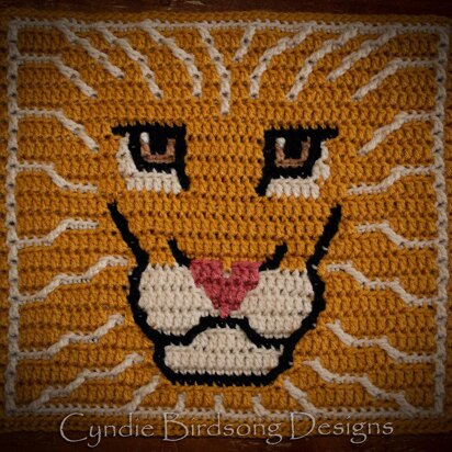 Wild Heart Mosaic Crochet square - Leo the Lion