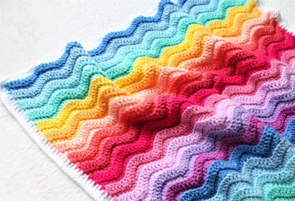 Chunky Rainbow Ripple Baby Blanket