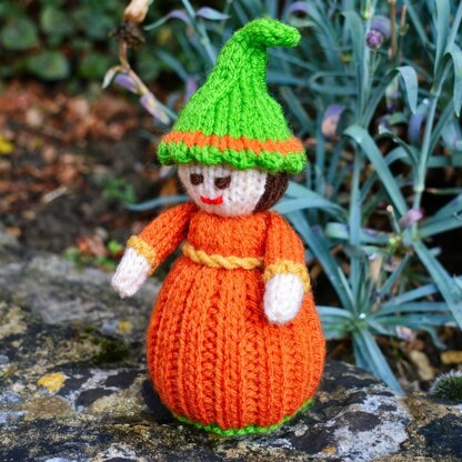 Halloween Pumpkin Doll Knitting Pattern - Toy Knitting Pattern