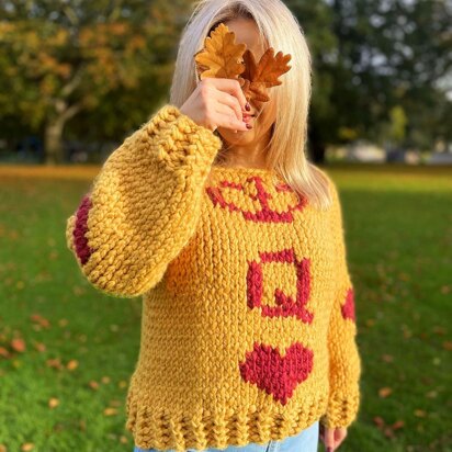 Queen of Hearts Chunky Sweater