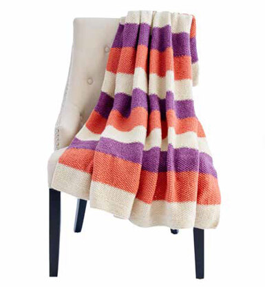 Bold and Stripy Knit Afghan in Caron One Pound - Downloadable PDF