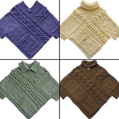 Cable & Pocket Poncho - S/M Sizes