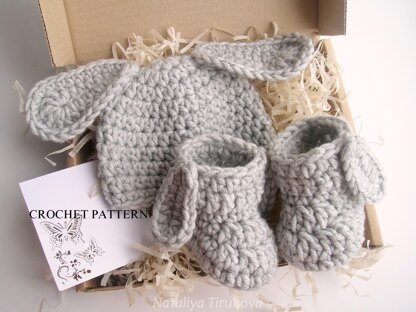 Bunny Baby Hat and Booties