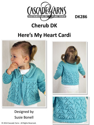 Here's My Heart Cardi in Cascade Cherub DK - DK286