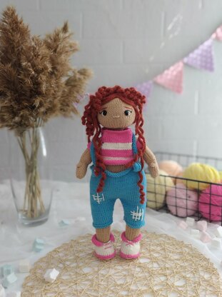 Doll Knitting Pattern - Knitted Doll Anyuta