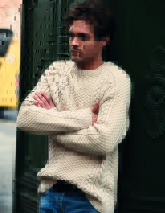 Cable Sweater in Rico Essentials Soft Merino Aran - 651 - Downloadable PDF