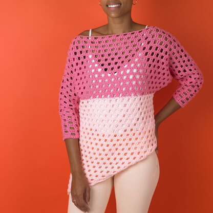 Adorable Asymmetric Top - Free Crochet Pattern For Women in Paintbox Yarns Simply Aran