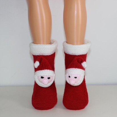 Childrens Santa Head Christmas Slippers