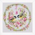 Vervaco Great Tits in a Flower Wreath Cross Stitch Kit - 40 x 40cm