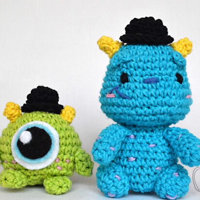Sulley and Mike Monster Inc  amigurumi crochet doll PATTERN
