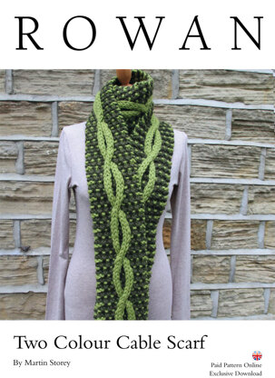 Two Colour Cable Scarf in Rowan Big Wool