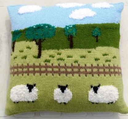 Sheep in the countryside cushion