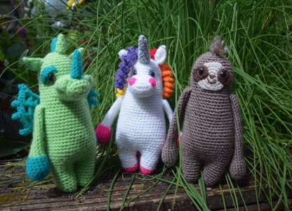 Sloth, Unicorn and Dragon Friends