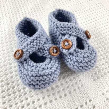 Brooke - Crossover Button Fastening Baby Shoes