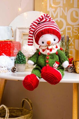 Knitting Pattern Doll Clothes - Outfit Christmas Pajama