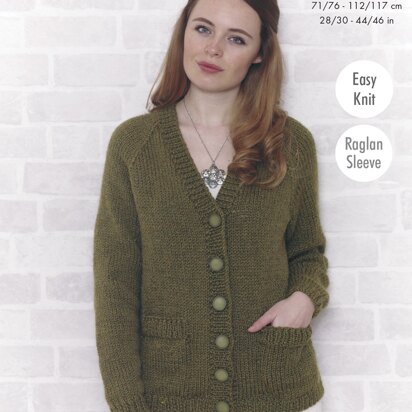 Sweater and Cardigan in King Cole Value Chunky - 4703 - Downloadable PDF