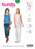 Burda Style Misses' Tank Top – Flared Form with Waistband and Tie Bands B6201 - Paper Pattern, Size 8-18