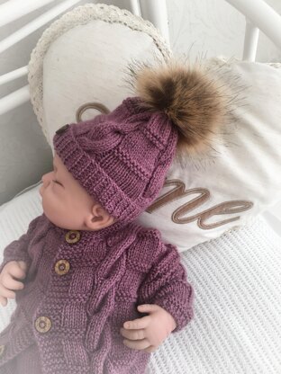 Poppy 4 Piece set with Faux Fur Bobble Hat