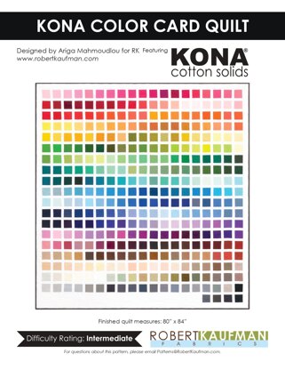 Robert Kaufman Kona Color Card Quilt - Downloadable PDF