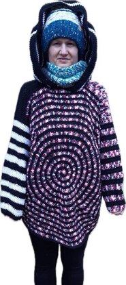 Spiral sweater wizard hood