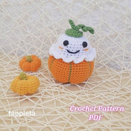 Ghost in pumpkin crochet pattern, Halloween pumpkin ghost amigurumi toy, Baby ghost crochet Halloween gift, Spooky nursery decor