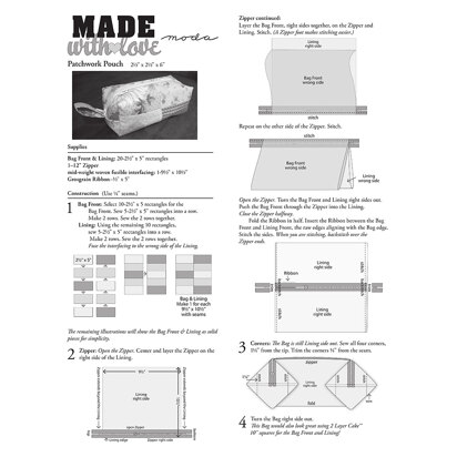 Moda Fabrics Patchwork Pouch - Downloadable PDF