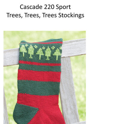 Trees, Trees, Trees Stocking in Cascade 220 Sport - DK218