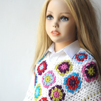 Little Flowergirl toddler crochet poncho