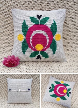 CROCHET Cushion Cover - Fuchsia