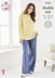 Ladies Sweater in King Cole Finesse Cotton DK - P6165 - Leaflet