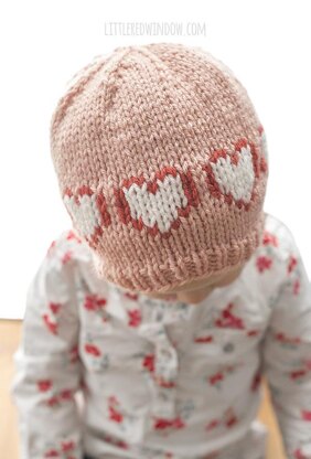 2 Color Heart Hat