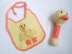 Chick Baby Bib and Rattle