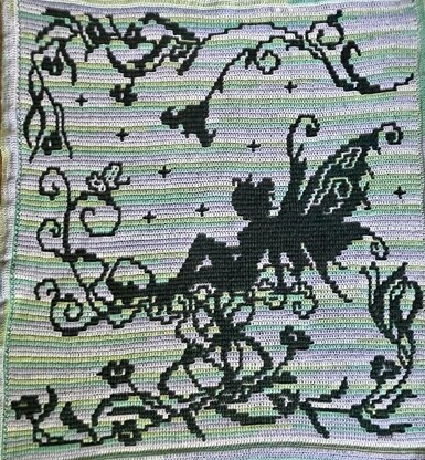 Garden Fairy Mosaic Crochet Throw - REVERSIBLE