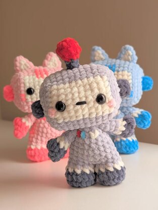 Crochet Robot and Robot Cat