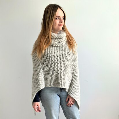 “Cloud” Easy Poncho and Cowl - knitting pattern