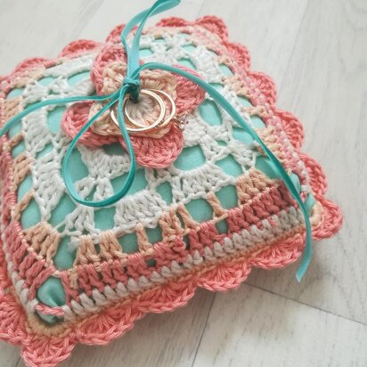 Boho wedding ring pillow