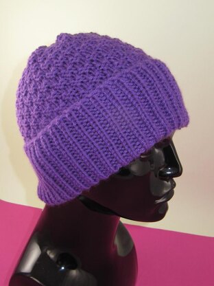 Chunky 2 Stitch Check Beanie Hat