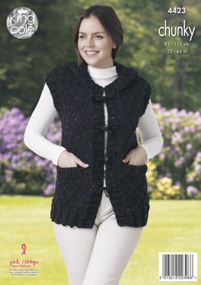 Jacket & Gilet in King Cole Chunky - 4423 - Downloadable PDF