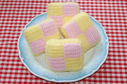Crochet Pattern for Battenburg Slices / Cakes - Tea Party Food