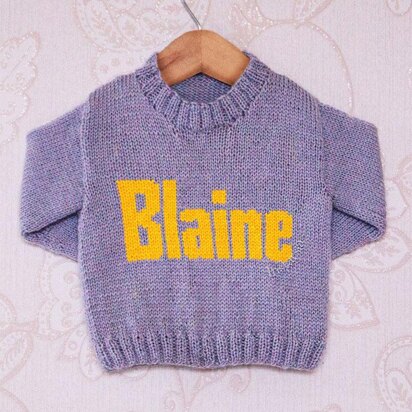 Intarsia - Blaine Moniker Chart - Childrens Sweater