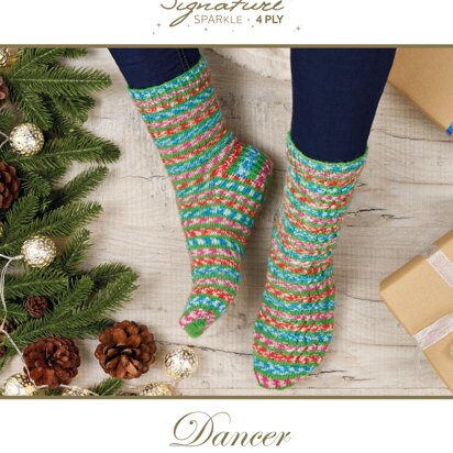 Dancer Ripple Panel Socks in Signature 4ply Fairy Lights in West Yorkshire Spinners - DBP0092 - Downloadable PDF