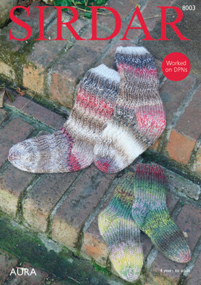 Socks in Sirdar Aura Chunky - 8003 - Downloadable PDF