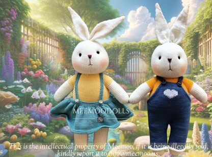 Amigurumi Knits Betelgeuse and Rigel, Big Size Bunnies