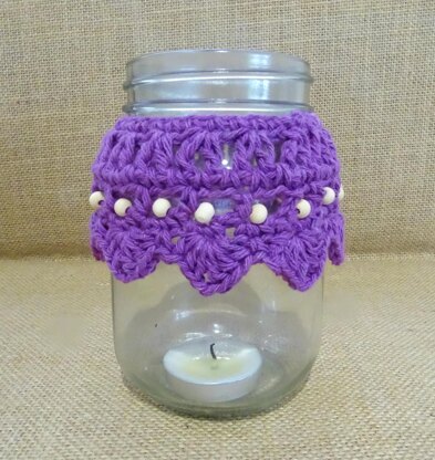 Crochet Beaded Candle Cozies