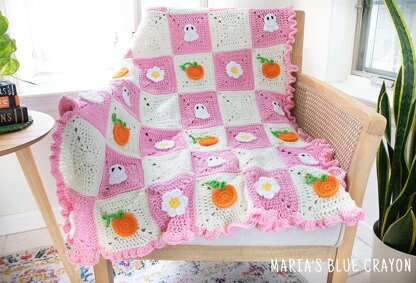 Spooky Cute Halloween Granny Square Blanket