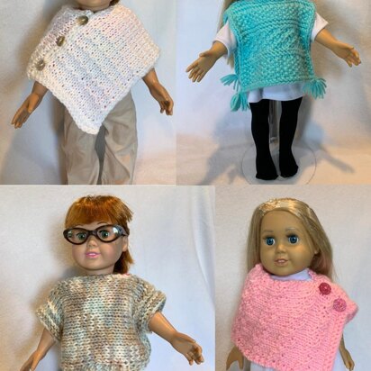 Any Season Ponchos For 18-Inch Dolls