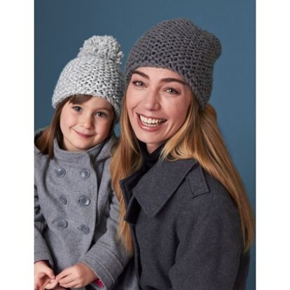 All in the Family Hats in Bernat Softee Chunky