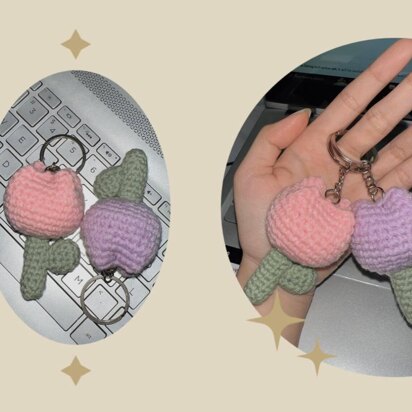 Mini Tulip Keychain Crochet Pattern